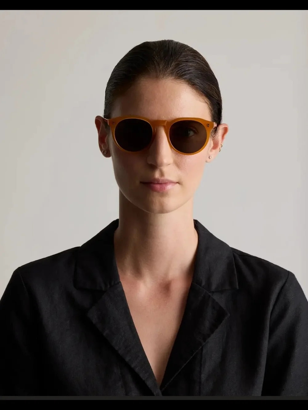 Quince Tahiti Polarized Acetate Sunglasses Honey with Green Lens NIB